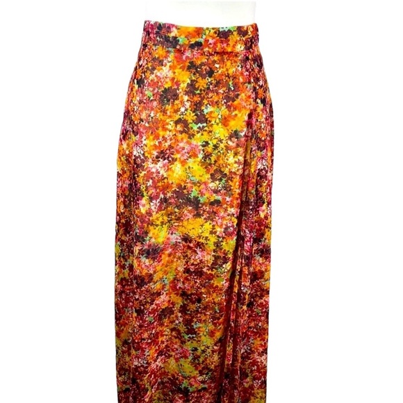 Bebe Floral Chiffon Maxi Sheer Bottom Skirt - Picture 3 of 8